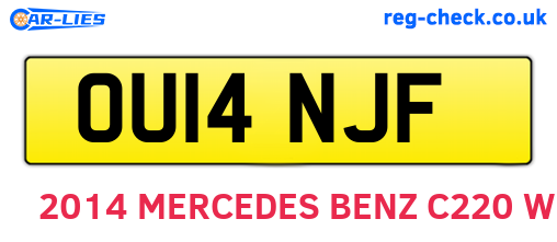 OU14NJF are the vehicle registration plates.