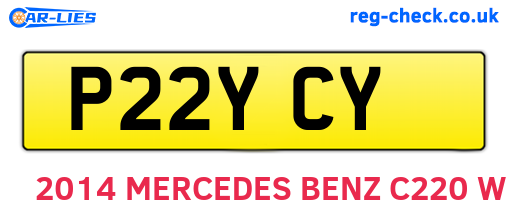 P22YCY are the vehicle registration plates.