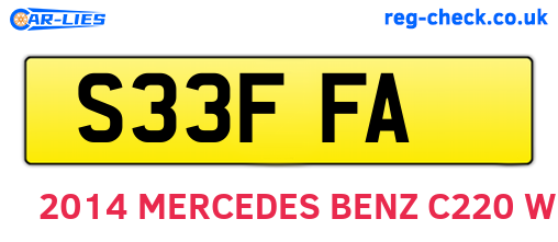 S33FFA are the vehicle registration plates.