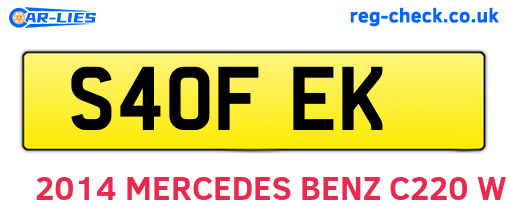S40FEK are the vehicle registration plates.