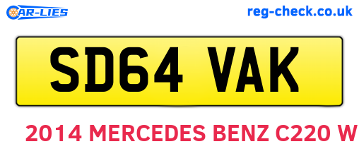 SD64VAK are the vehicle registration plates.
