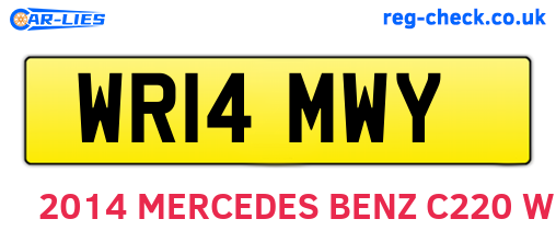 WR14MWY are the vehicle registration plates.