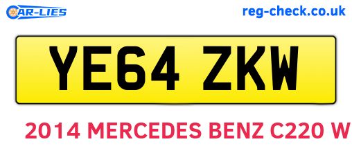 YE64ZKW are the vehicle registration plates.