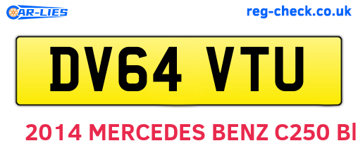 DV64VTU are the vehicle registration plates.