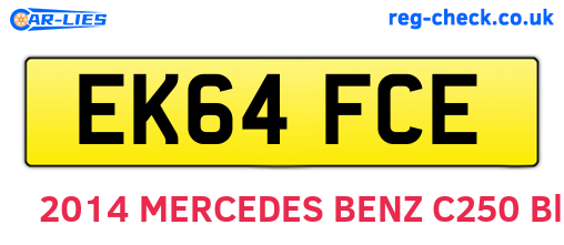 EK64FCE are the vehicle registration plates.