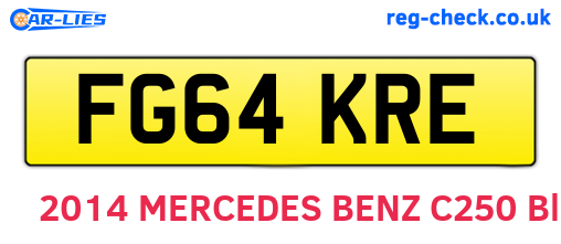 FG64KRE are the vehicle registration plates.
