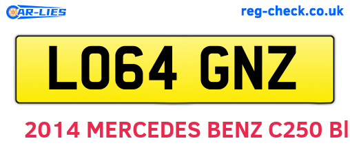 LO64GNZ are the vehicle registration plates.