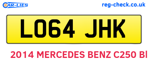 LO64JHK are the vehicle registration plates.