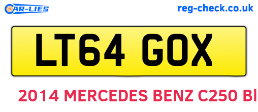 LT64GOX are the vehicle registration plates.