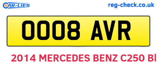 OO08AVR are the vehicle registration plates.