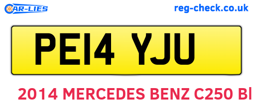 PE14YJU are the vehicle registration plates.