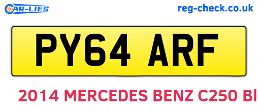 PY64ARF are the vehicle registration plates.