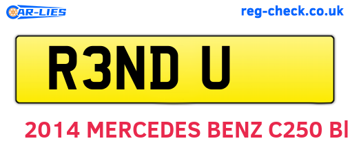 R3NDU are the vehicle registration plates.