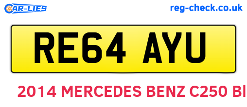RE64AYU are the vehicle registration plates.