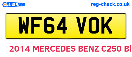 WF64VOK are the vehicle registration plates.