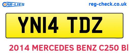YN14TDZ are the vehicle registration plates.