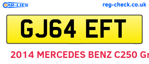 GJ64EFT are the vehicle registration plates.