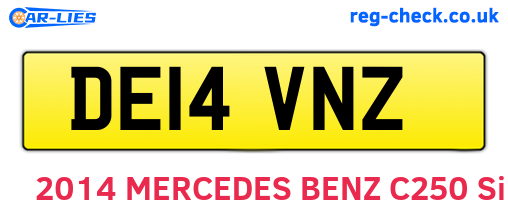 DE14VNZ are the vehicle registration plates.