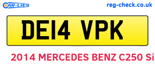 DE14VPK are the vehicle registration plates.