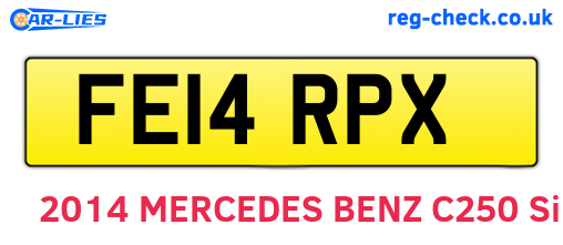 FE14RPX are the vehicle registration plates.