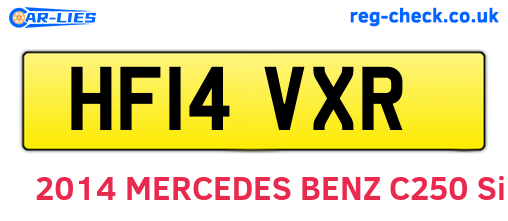 HF14VXR are the vehicle registration plates.