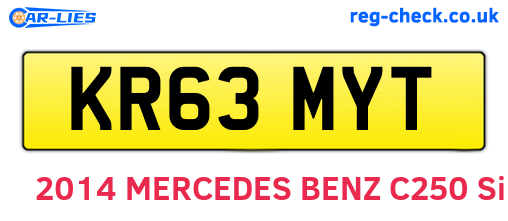 KR63MYT are the vehicle registration plates.