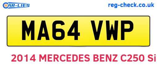 MA64VWP are the vehicle registration plates.
