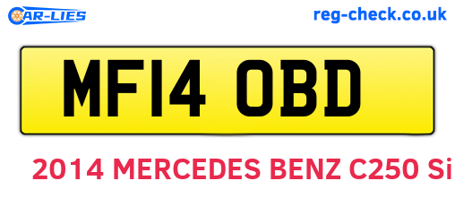 MF14OBD are the vehicle registration plates.