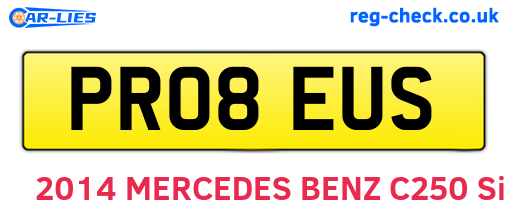 PR08EUS are the vehicle registration plates.