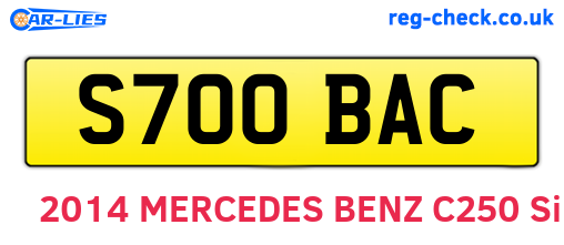 S700BAC are the vehicle registration plates.