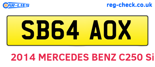 SB64AOX are the vehicle registration plates.