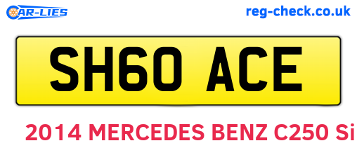 SH60ACE are the vehicle registration plates.