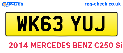 WK63YUJ are the vehicle registration plates.