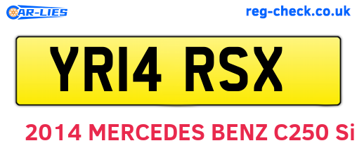 YR14RSX are the vehicle registration plates.