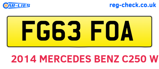 FG63FOA are the vehicle registration plates.