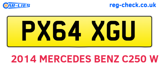 PX64XGU are the vehicle registration plates.