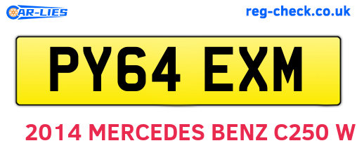 PY64EXM are the vehicle registration plates.