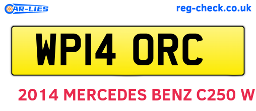 WP14ORC are the vehicle registration plates.