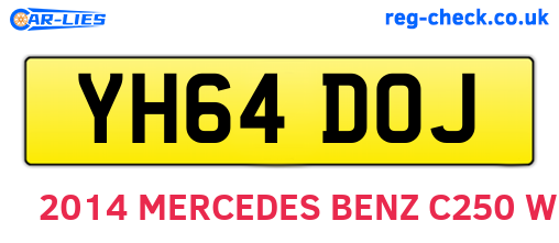 YH64DOJ are the vehicle registration plates.