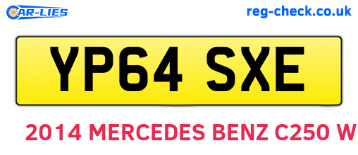 YP64SXE are the vehicle registration plates.