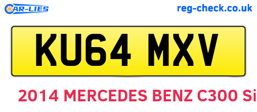 KU64MXV are the vehicle registration plates.