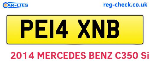 PE14XNB are the vehicle registration plates.