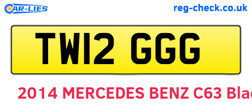 TW12GGG are the vehicle registration plates.