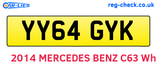 YY64GYK are the vehicle registration plates.