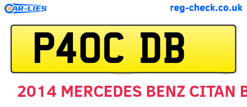 P40CDB are the vehicle registration plates.