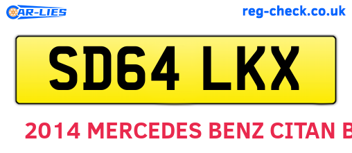 SD64LKX are the vehicle registration plates.
