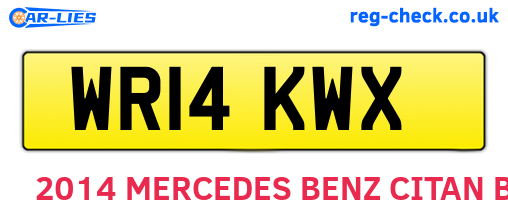 WR14KWX are the vehicle registration plates.