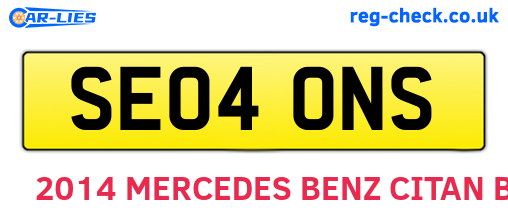 SE04ONS are the vehicle registration plates.