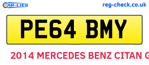 PE64BMY are the vehicle registration plates.