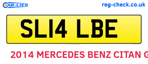 SL14LBE are the vehicle registration plates.